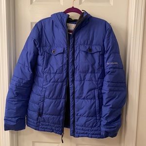 Columbia large blue down cold weather jacket